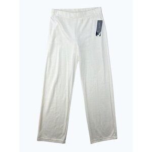 Jones New York Signature Womens Velour Ivory Cotton-Blend Lounge Pants Medium